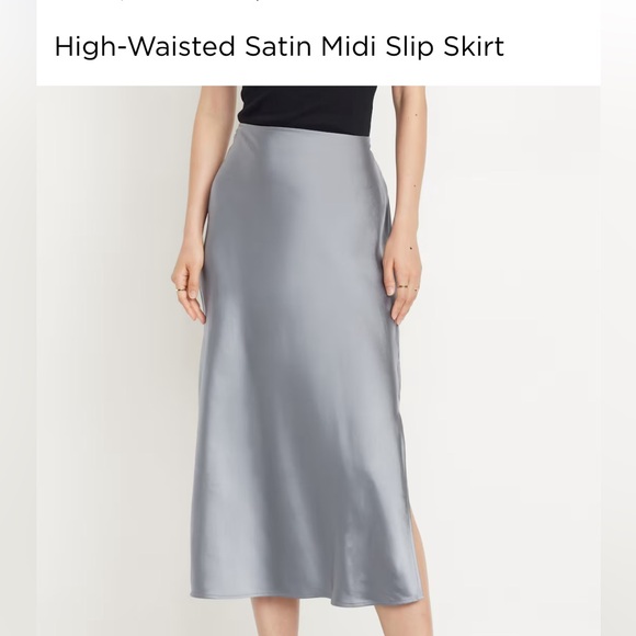 Old Navy High waisted Satin Midi Slip Skirt - NWT - Picture 3 of 5